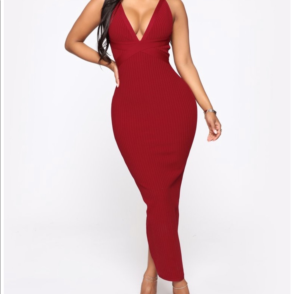 Wine Colored bandage dress